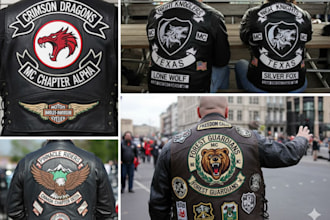 do custom embroidered biker patches designed, digitized and shipped