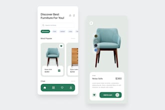 design mobile app UI and prototype using figma