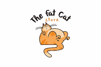 create a fun and humorous original logo for an online cat store