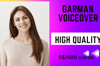 record a professional female german  voice over
