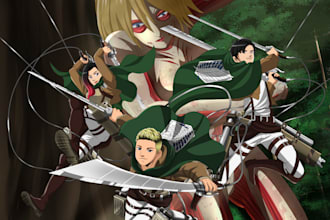 draw you as attack on titan character or any anime style