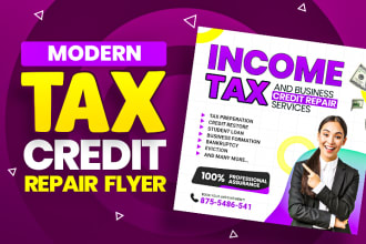 design modern tax flyer or credit repair score business flyer