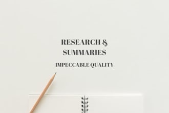 do research and summaries on any topic