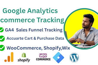 setup google analytics ga4 ecommerce tracking for shopify, woocommerce