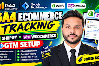 setup  ga4 ecommerce tracking for shopify, woocommerce