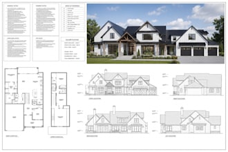 create city permit blueprints, 2d floor plans, house, adu, patio, garage, deck