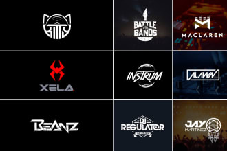 do 2 dj music logo, band,text,hip hop, record,edm design