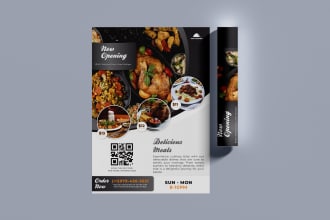 design modern table tents and food menus for you