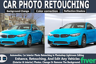 automotive car photo image  retouching editing, enhancement, background removal