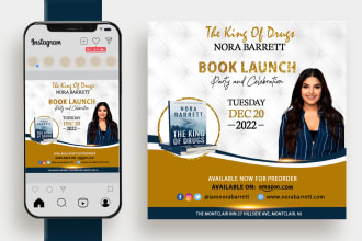 design book launch, book signing flyers or posters