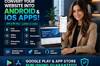 convert your website to android app and ios app