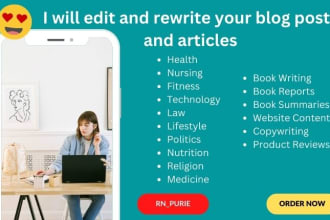do SEO article writing, blog post writing or content writing