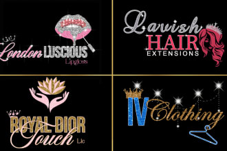 do beautiful feminine signature and glitter logo designs