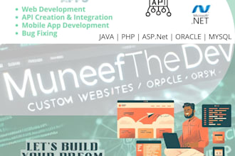do full stack custom web developing and API integration