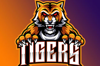 design an tiger mascot logo in high definition