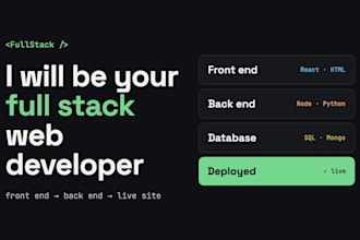 be your full stack web developer