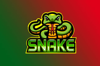 make your imagination in a creation snake mascot  logo in one day