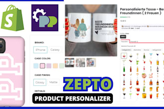personalize shopify print on demand products in zepto