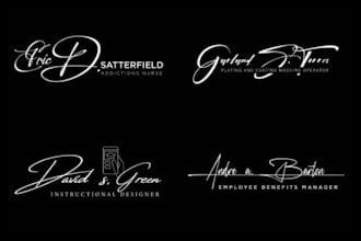 do handwriting scripted signature cursive logo design