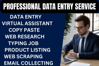 do web research, web scraping, copy paste, typing data entry