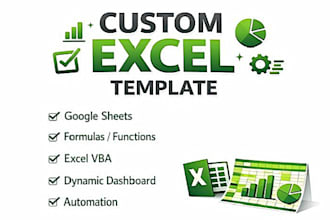 create custom excel template, spreadsheet, google sheet