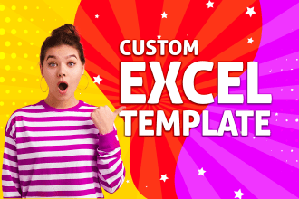 create custom excel template, spreadsheet, google sheet