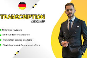 transcribe audio and do video transcription in german