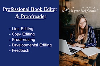 line edit, copy edit, and proofread your novel or book