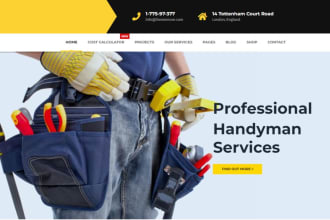 design handyman, plumbing, roofing, junk removal, construction, hvac website