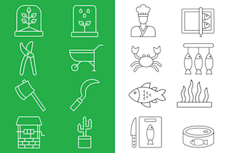 Review  design ultra crisp custom vector icon set