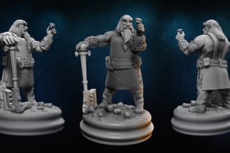 model or sculpt stunning 3d character for 3d print