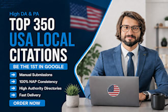 do 350 local citations USA local listing for gmb ranking