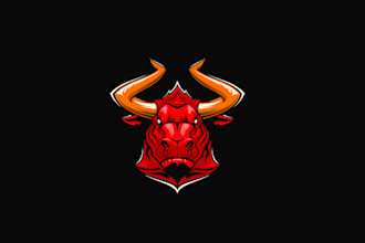 design outstanding bull head mascot logo with express delivery