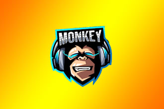 design high quality monkey gamers mascot logo with satisfaction guaranteed