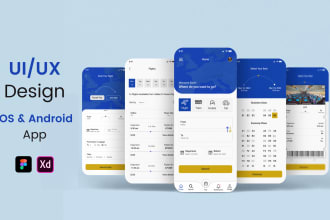 design UI UX for mobile app with figma for ios and android