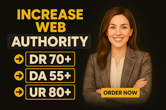 increase moz da 60 and dr 70 plus domain authority with seo backlinks