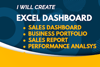 design an excel dashboard, formulas, macros and vba