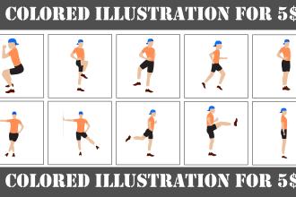 draw exercise, workout, yoga, medical, etc manual illustration