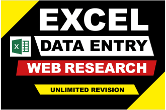 excel data entry and web research, pdf to excel