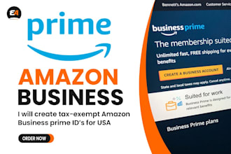 set up an amazon business prime tax free account in the USA and UK