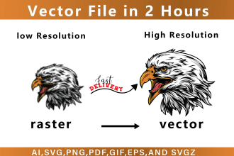 convert images to a vector file, eps, and pdf within 2 hour