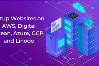 setup websites on AWS, digital ocean, azure, gcp, and linode