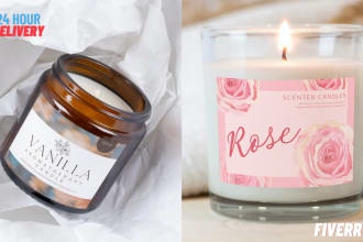 do minimal,  luxury candle logo and candle lable design