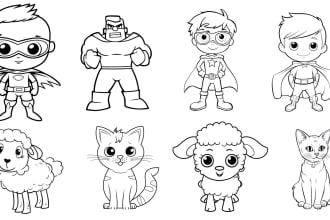 design coloring book illustration pages