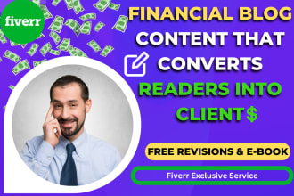 bring financial blog post writing with SEO, statistics and references