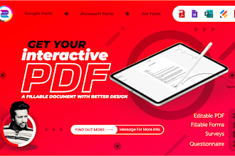 create an interactive PDF, fillable form, questionnaire, survey and google forms