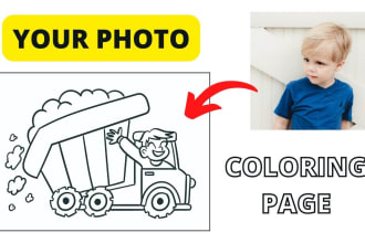 turn any photo to a cute funny coloring page for family, friends, couple or pets