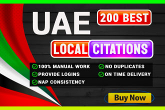 do 350 uae local listing citations and directory submission for local SEO