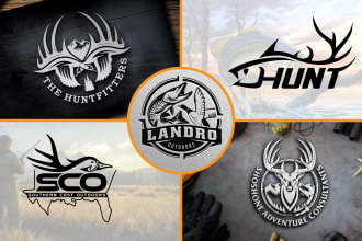 design hunting fishing outdoor and  deer logo