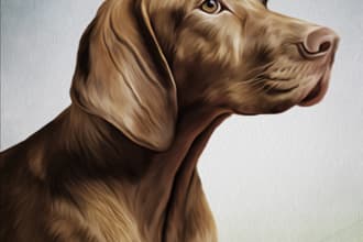 draw custom digital oil painting, pet portrait